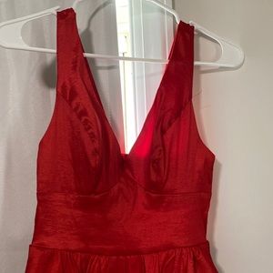 short red evening dress